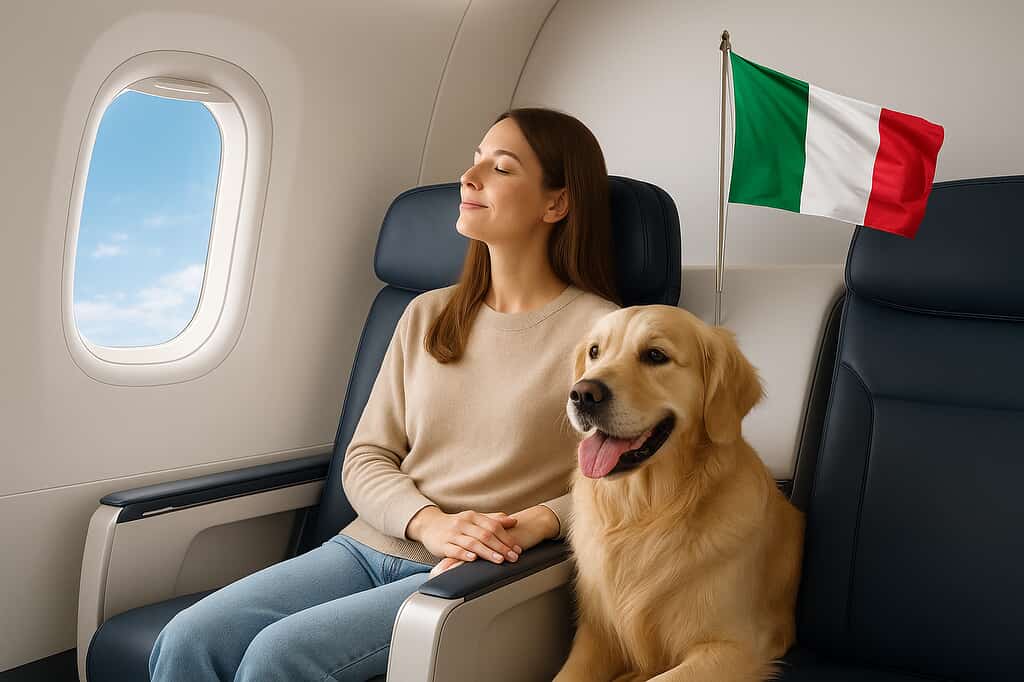 Italien erlaubt große Hunde, gemeinsam mit ihren Haltern in der Flugzeugkabine zu reisen